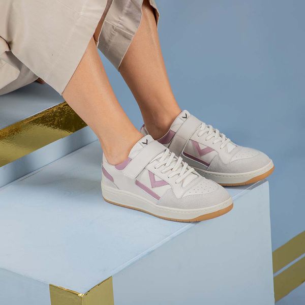 Tênis Napa Off White Lavanda Feminino em Couro Legitimo