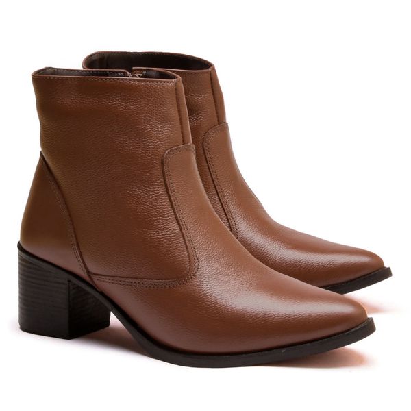 Bota Feminina Couro Cano Curto Casual Nescau