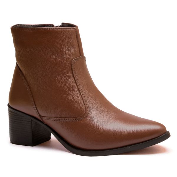 Bota Feminina Couro Cano Curto Casual Nescau