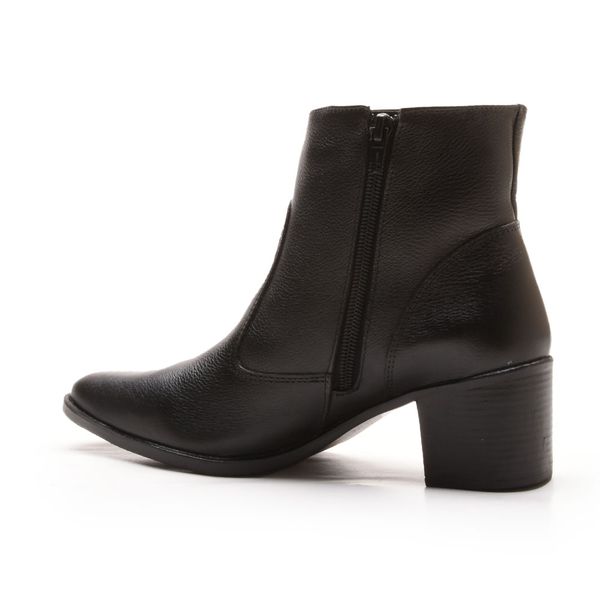 Bota Feminina Couro Cano Curto Casual Preta