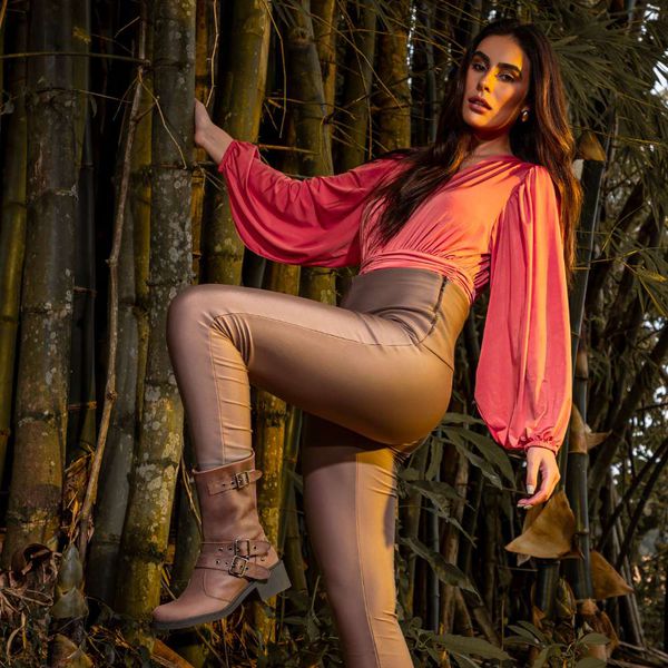 Bota Vintage Ankle Boot Couro Cano Médio Bico Redondo Sella