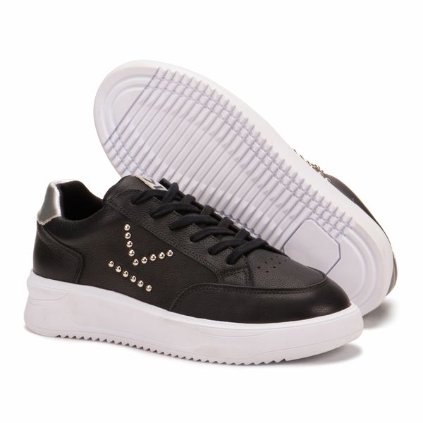 Tênis Cravo Preto Feminino em Couro Legitimo