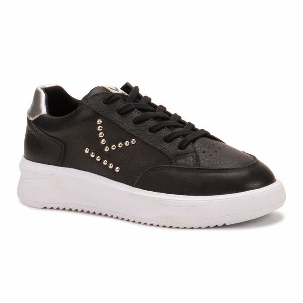 Tênis Cravo Preto Feminino em Couro Legitimo