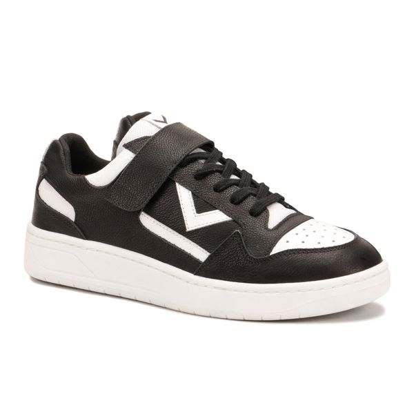 Tênis Napa Preto e Branco Feminino em Couro Legitimo