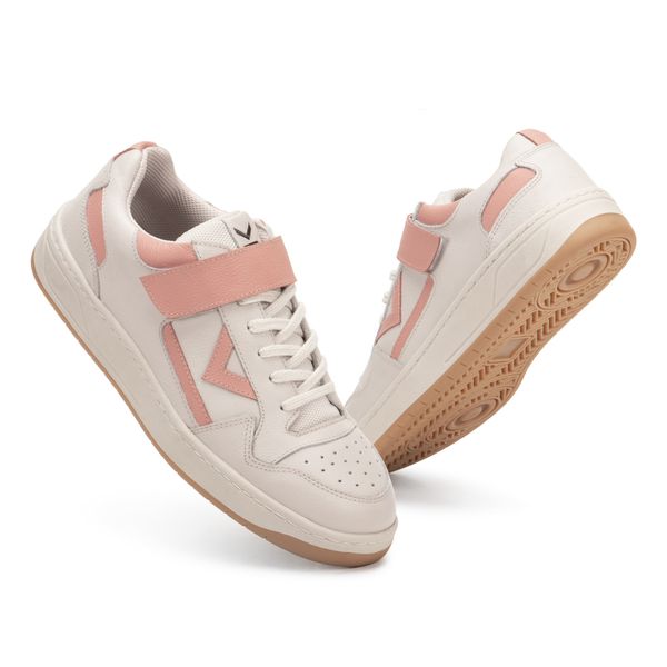 Tênis Napa Off White Rose Feminino em Couro Legitimo