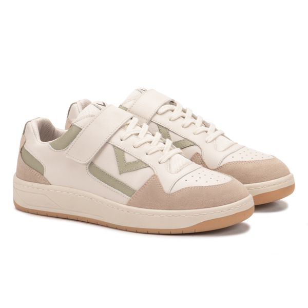 Tênis Napa Off White Verde Feminino em Couro Legitimo