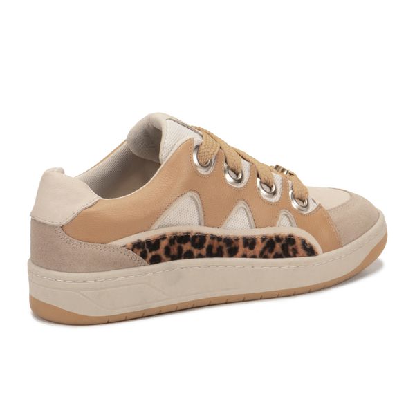 Tênis Napa Creme Feminino em Couro Legitimo