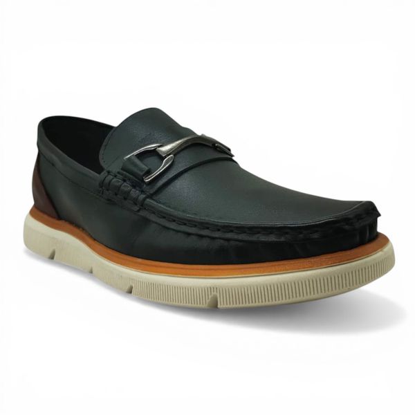 Mocassim Masculino Fusion Transit Couro Preto