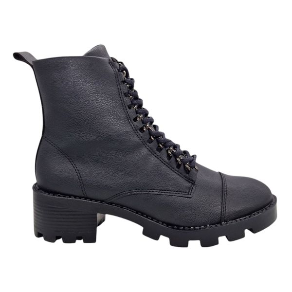 Bota Garota Couro Preta