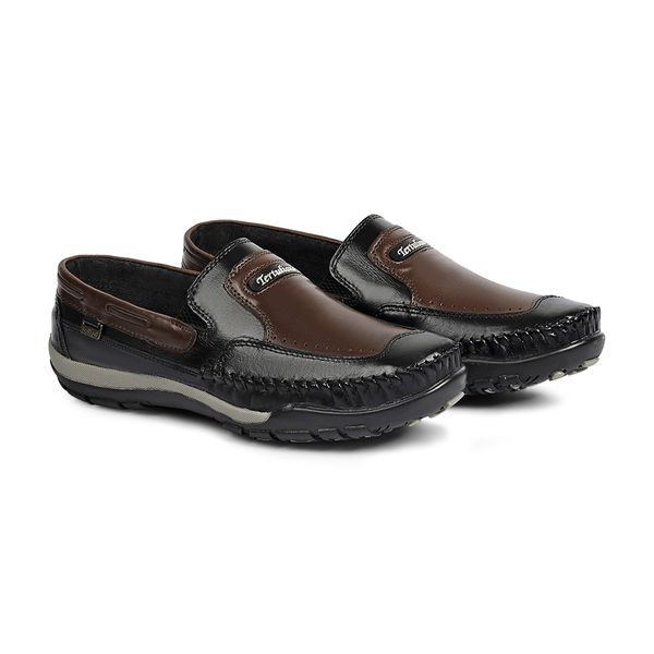 Sapatilha Mocassim Preto e Tabaco