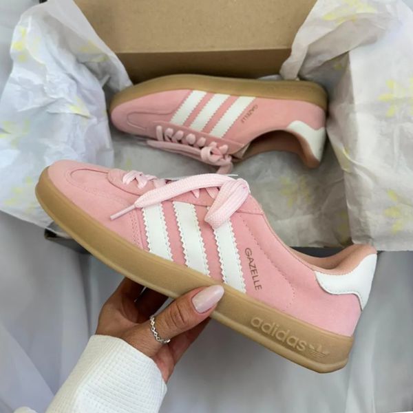 Tênis Gazelle Rosa e Branco