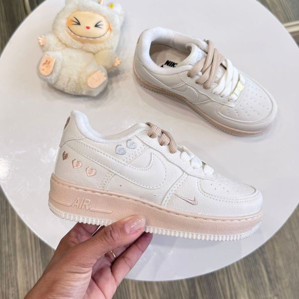 Tenis Air Force Af1 Infantil Branco e Creme