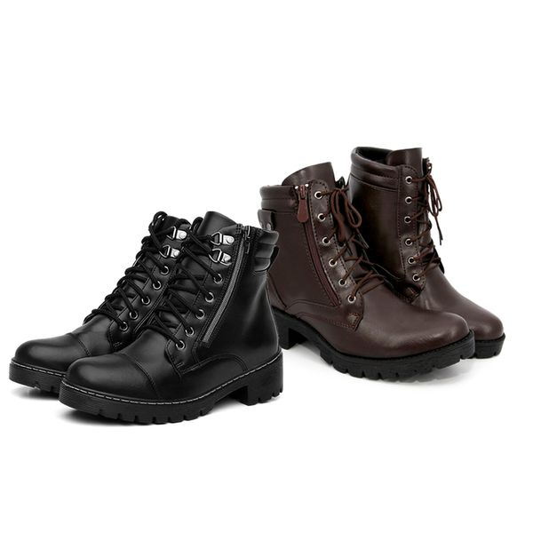 Kit 2 Pares bota Coturno Feminino com Z per Lateral Cadar o Caf e
