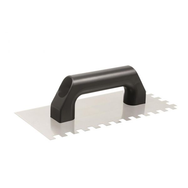 DESEMPENADEIRA DE AÇO DENTADA 10MM X 10MM CABO DE PLASTICO - 12CM X 48CM