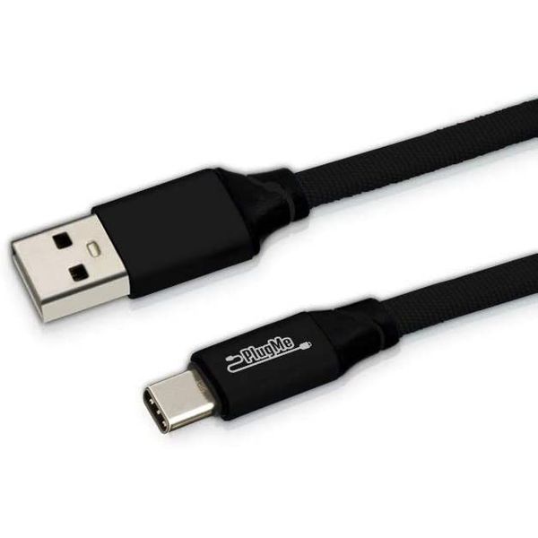 CABO USB TIPO C 1M FLAT TRANCADO PRETO