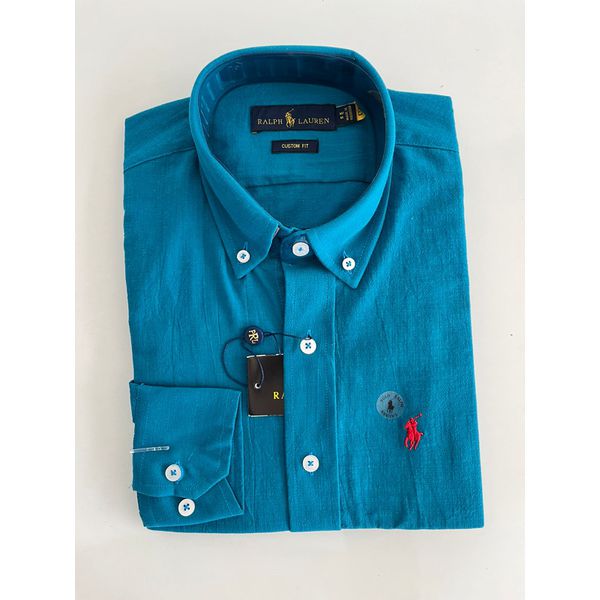 Camisa Social Linho RL - Turquesa