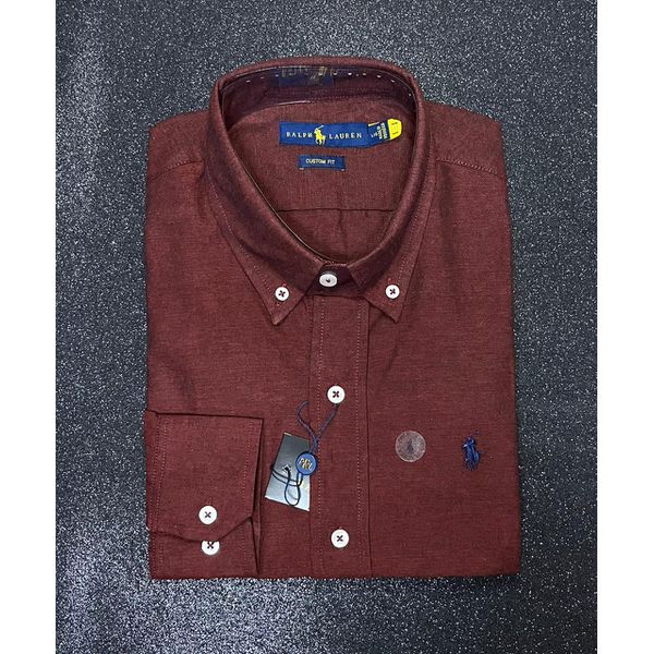Camisa Social Sarja Fina RL -Vinho