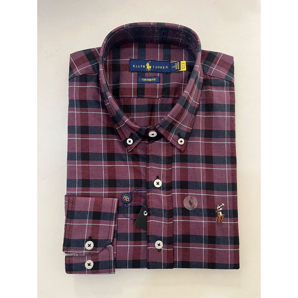 Camisa Social Xadrez RL - Vinho com Preto