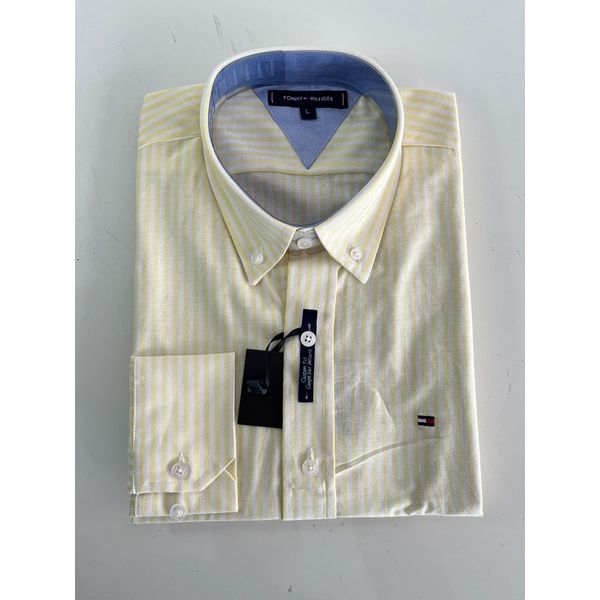 Camisa Social TH Fio Egipcio - Listra Amarelo
