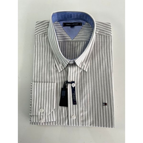 Camisa Social TH Fio Egípcio - Listra Cinza