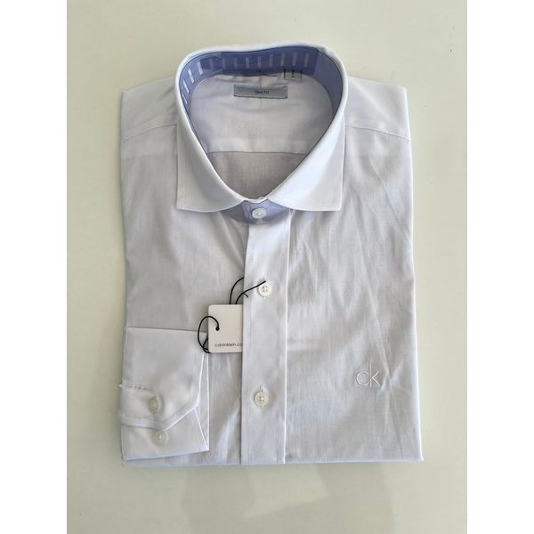Camisa Social Tricoline Elastano - Branco