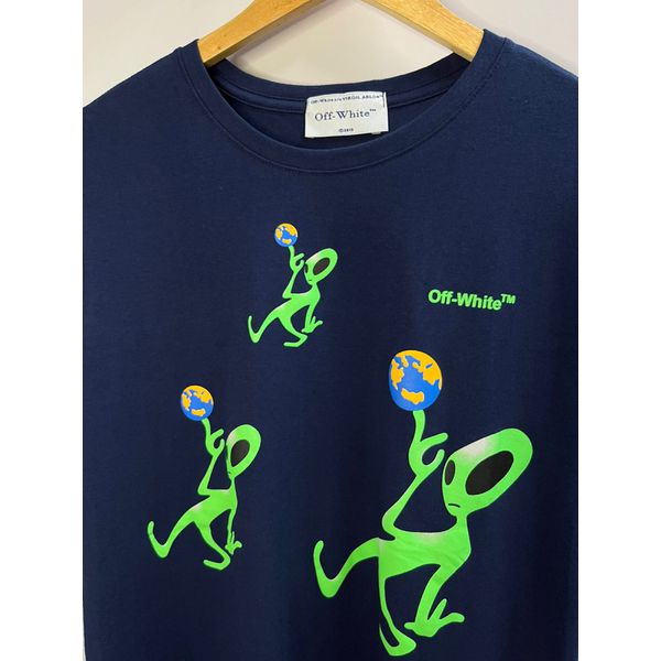 Camiseta Luxo OFW Estampada - Azul Marinho