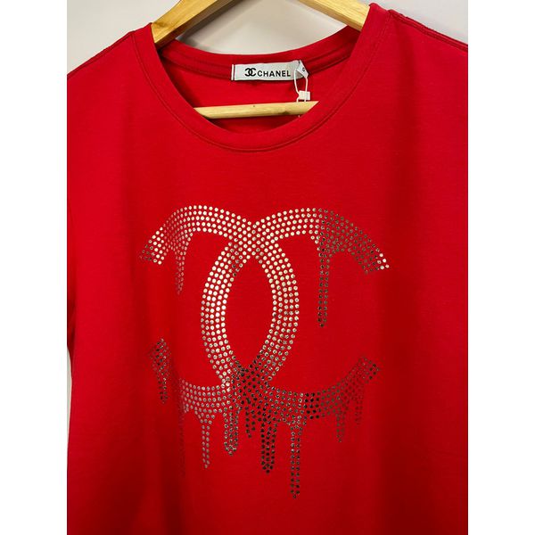 Camiseta Luxo Ch Estampado - Vermelho