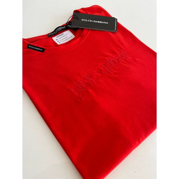 Camiseta Cotton Egípcio DG Estampada - Vermelho