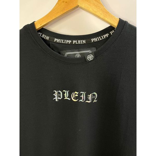 Camiseta Luxo PP Estampada - Preto Letra Prata