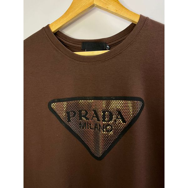 Camiseta Cotton Egípcio Prd Estampada - Marrom