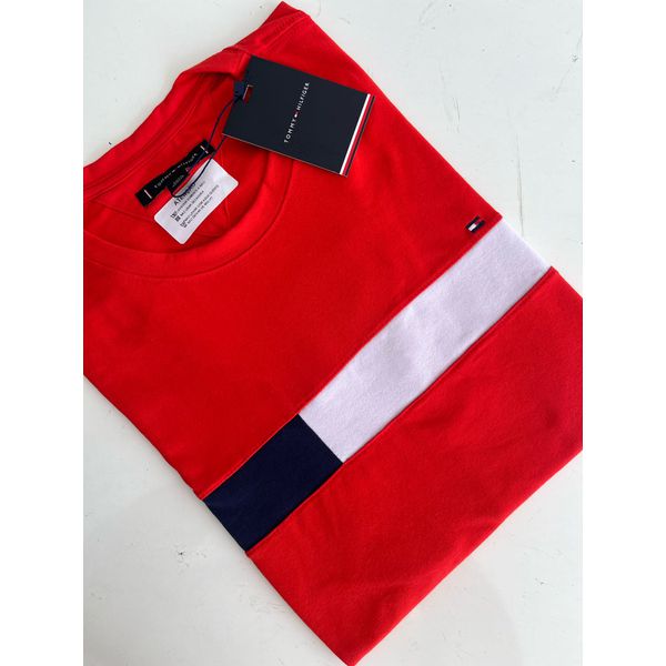 Camiseta Cotton Egípcio TH Estampada - Vermelho com bandeirinha 