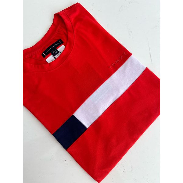 Camiseta Cotton Egípcio TH Estampada - Vermelho com escrita 