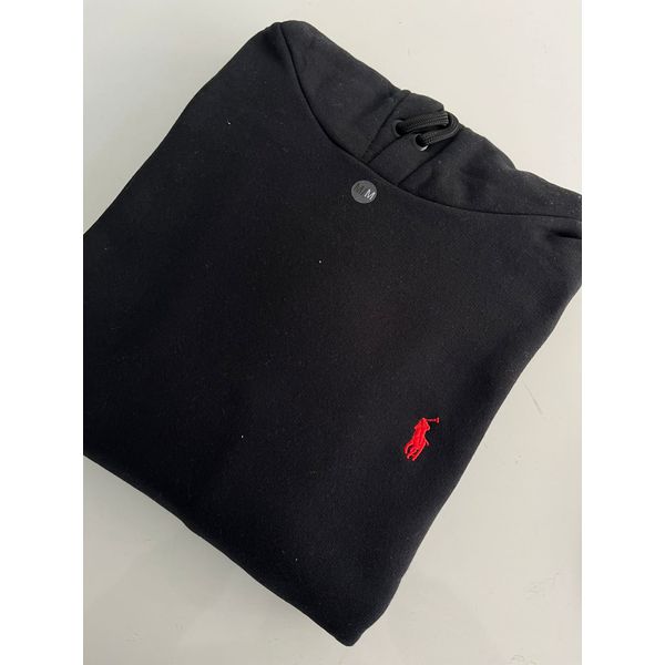 Moletom C/ Capuz HB - Preto com cavalo vermelho