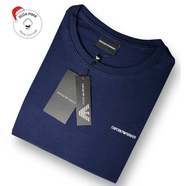 Camiseta SEDA PIMA ARM Estampada - Azul Marinho