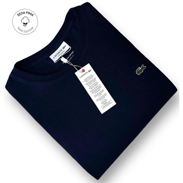 Camiseta SEDA PIMA LCT Básica - Azul marinho 