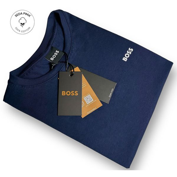 Camiseta SEDA PIMA HB Básica - Azul marinho 