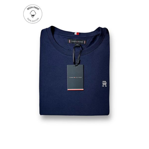 Camiseta SEDA PIMA TH - Azul marinho 