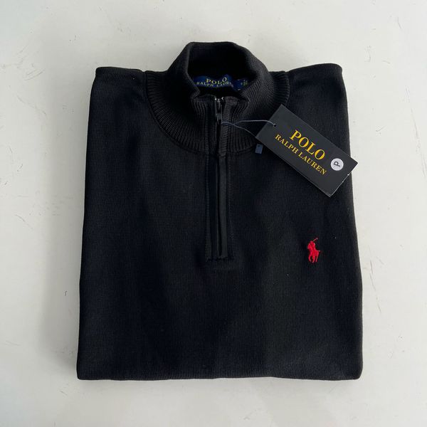 Sueter RL Meio ziper - Preto 