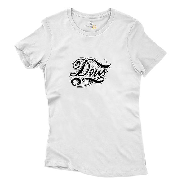 Baby Look Branca Frases Deus.