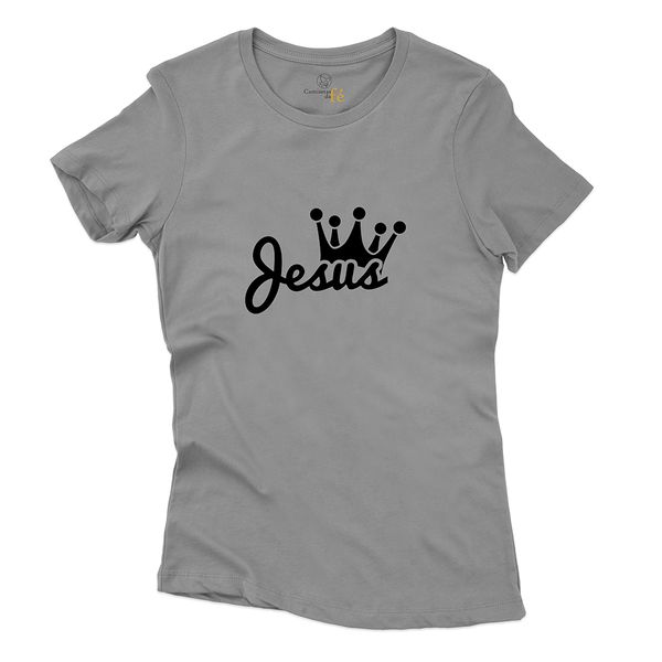 Baby Look Cinza Frases Jesus.