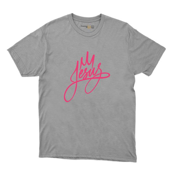 Camiseta Cinza - Jesus Rei.