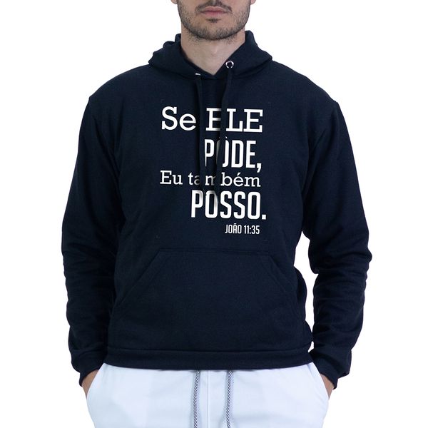 Moletom Preto Unissex - Texto Bíblico