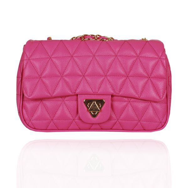 Bolsa Nina Petit Couro Rosa Chiclete