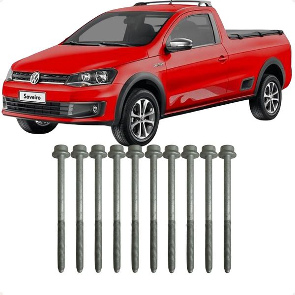 Jogo Parafusos Cabeçote Gol G3 G4 G5 G6 Fox Saveiro Voyage Polo Crossfox Spacefox Golf 1.0 1.6 8v EA111 Original WHT001865