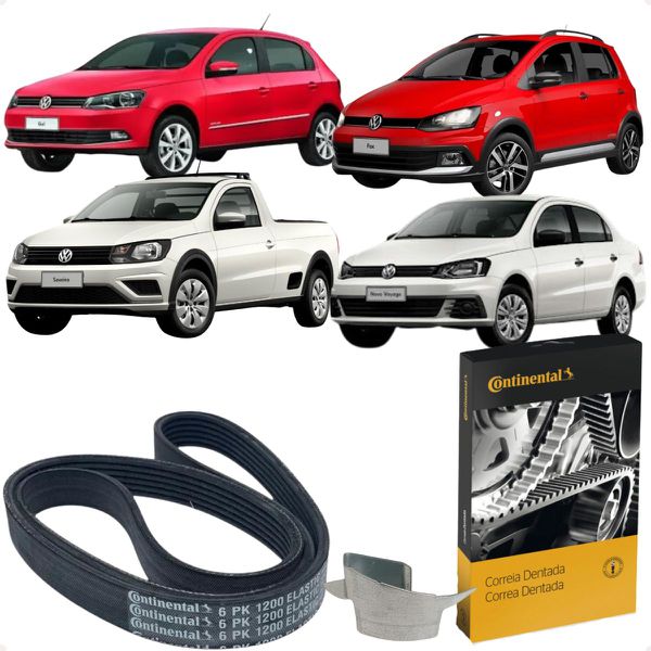 Correia Alternador Com Direção Hidráulica Gol G5 G6 Fox Voyage Saveiro Polo 1.0 1.6 8v EA111 Contitech 6PK1200ELASTICA