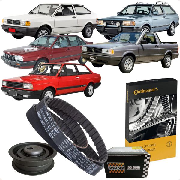 Kit Correia Dentada + Tensor Gol Parati Saveiro Santana Passat Voyage Escort Ap 1.6 1.8 2.0 8v Até 1995