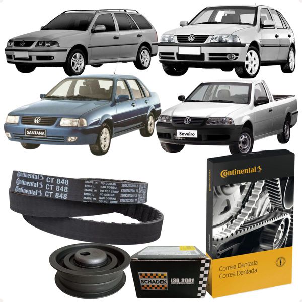 Kit Correia Dentada e Tensor Gol Parati Saveiro G2 G3 G4 Santana 1.6 1.8 2.0 8v Ap 1996 Em diante