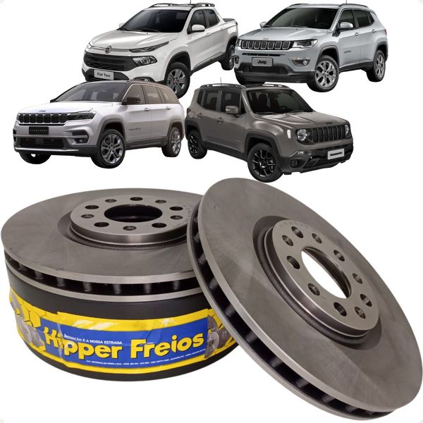 Par Disco Freio Dianteiro Ventilado Toro Compass Renegade Commander Rampage Hipper Freios HF720E