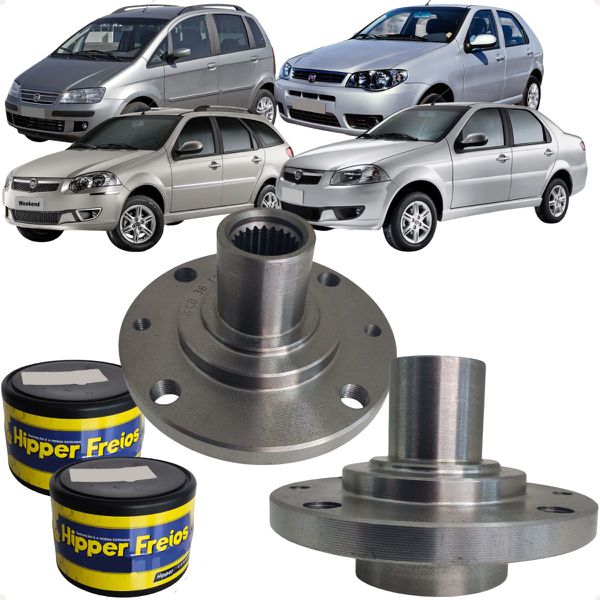 Par Cubo Roda Dianteiro Sem Rolamento Palio Siena Palio Weekend Idea Hipper Freios HFCD38