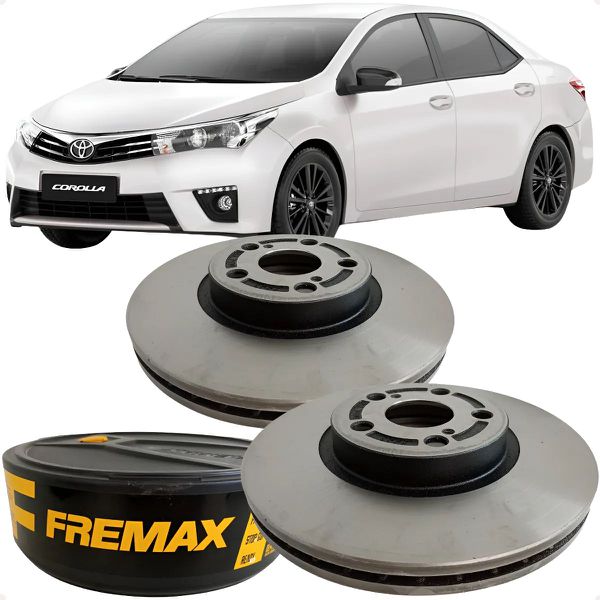 Par Disco Freio Dianteiro Ventilado Corolla 1.8 2.0 2015 a 2019 Fremax BD5443